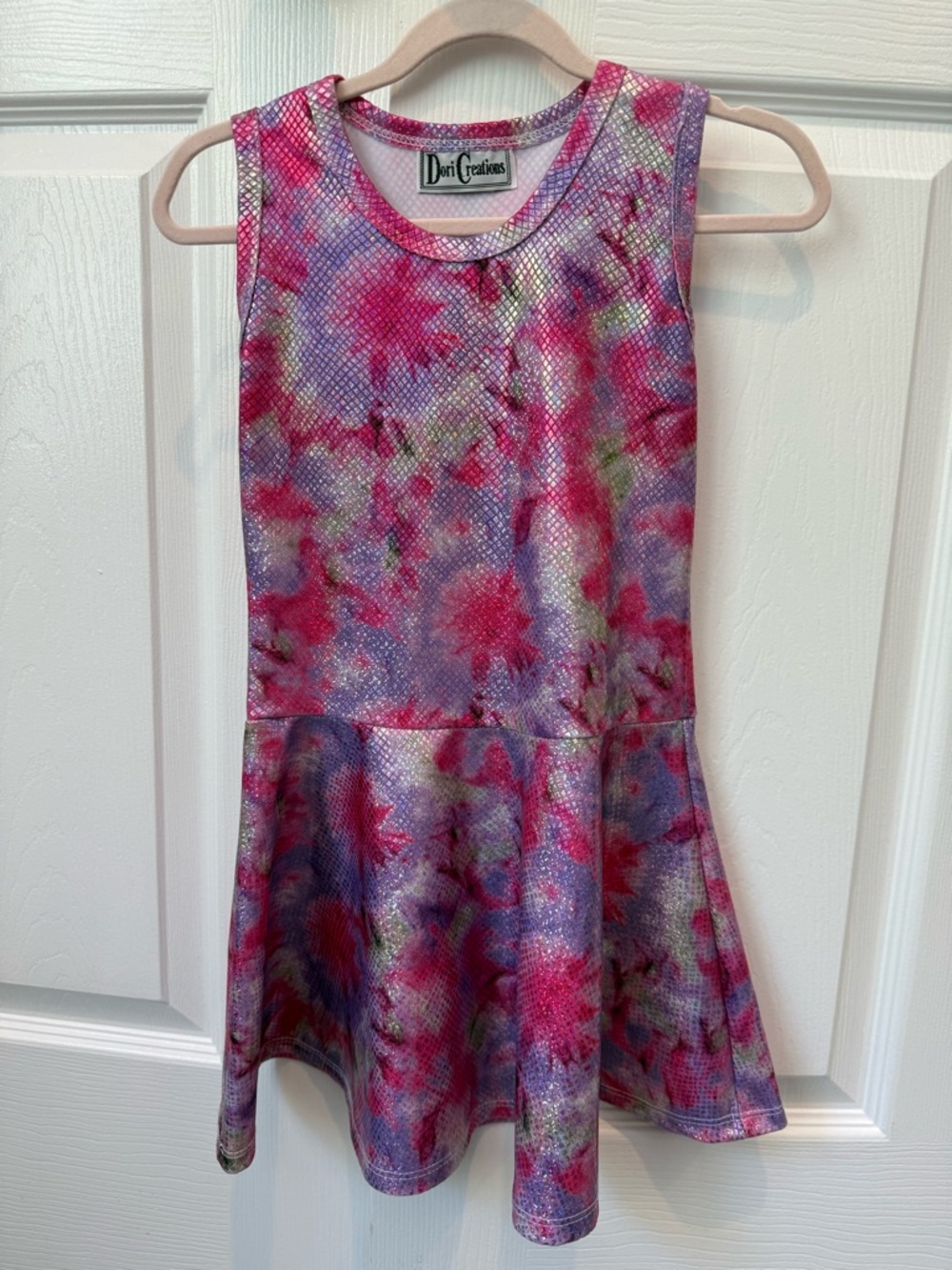 Dori Creations Metallic Multi Color Tie Dye Tank Dress Sz 5